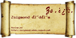 Zsigmond Ádám névjegykártya